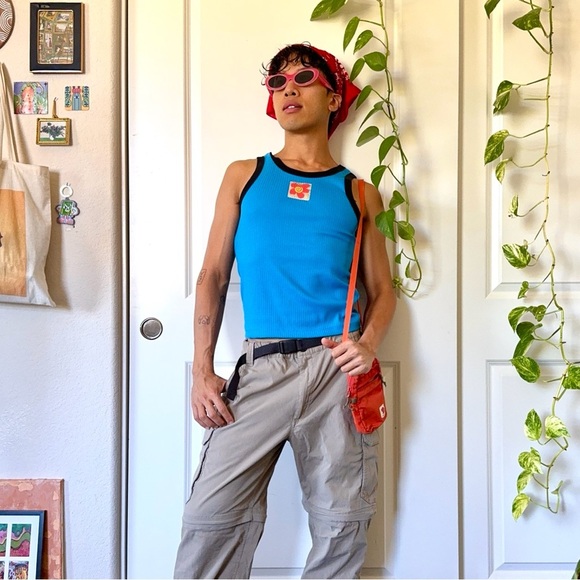 Kkco outdoor Tops - KkCo Outside Blue Y2K Tank Top